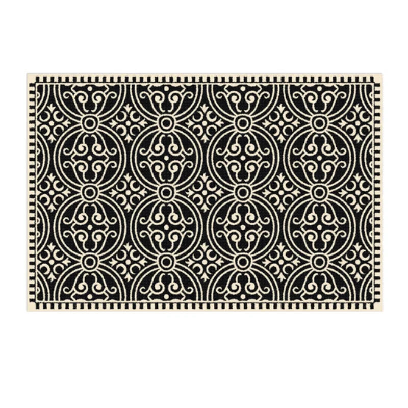 French Retro Checkerboard Plush Rug – Large Area Plaid Carpet for Bedroom & Living Room, 20 Styles & 10 Sizes