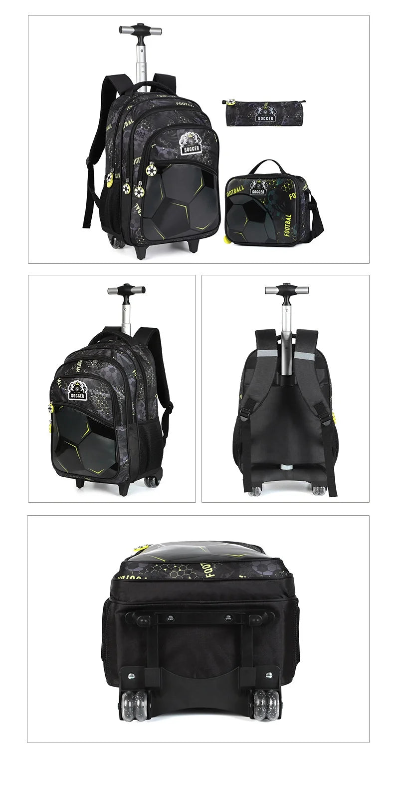 Rolling School Backpack – Boys Wheeled Book Bag