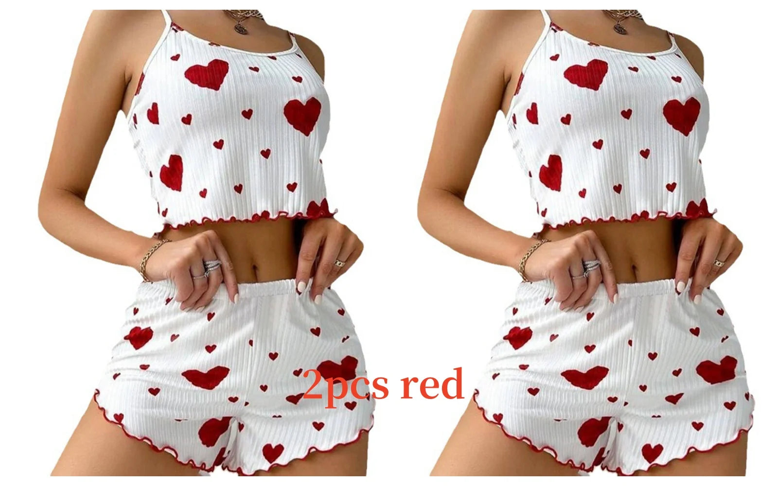 Women's 2-Piece Tank Top & Shorts Pajama Set | Soft Casual Love Print Sleepwear
