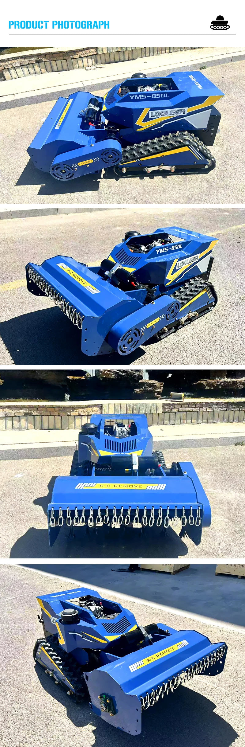 18HP Remote Control Crawler Flail Mower – Forestry Brush & Weed Cutter for Slopes & Rough Terrain