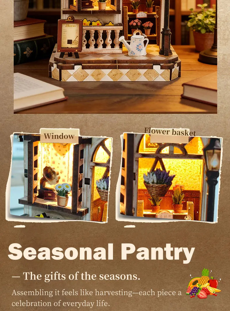 DIY Wooden Japanese Tavern Miniature with Lights