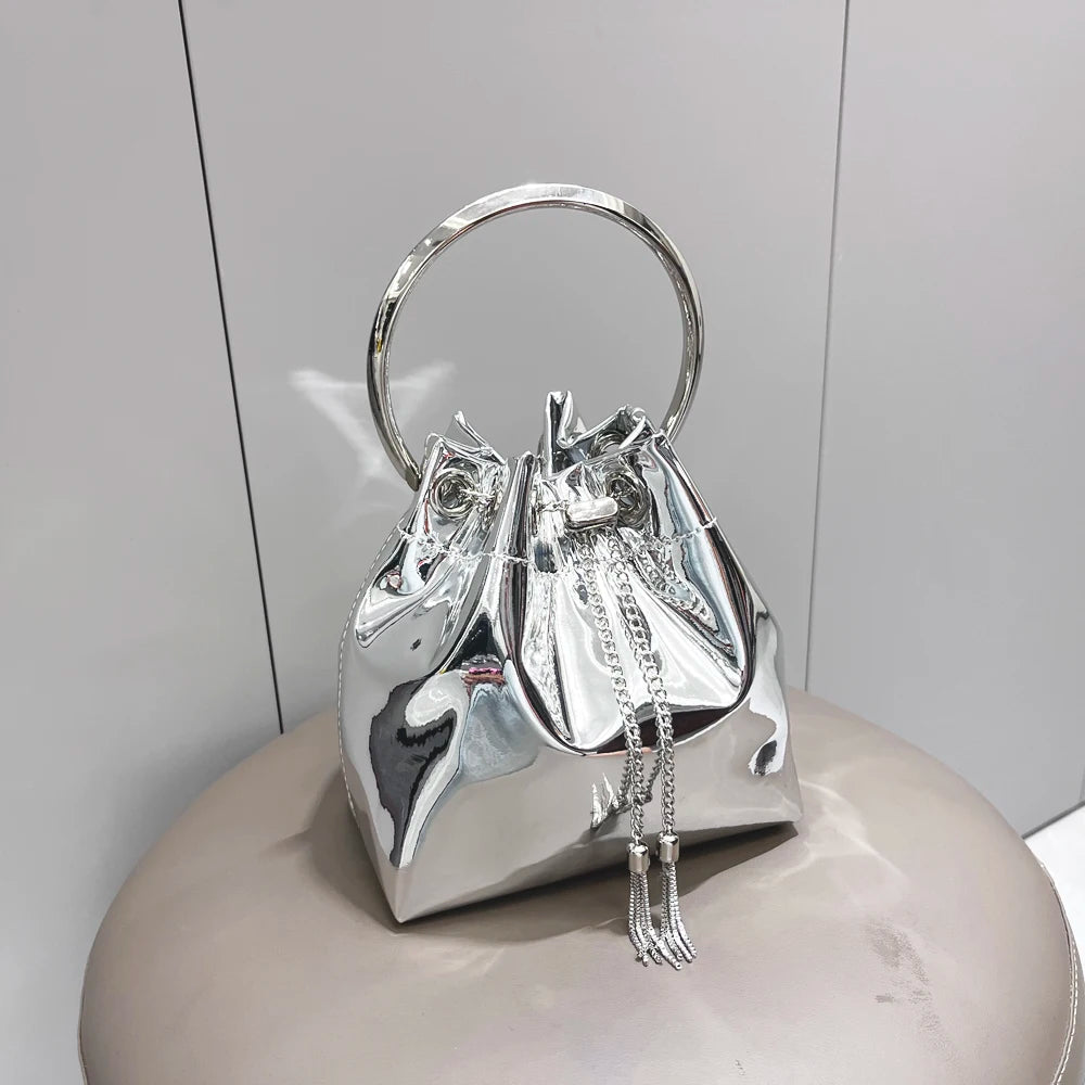 Luxury Evening Clutch Bucket Bag – Designer Shoulder Purse for Banquet & Party