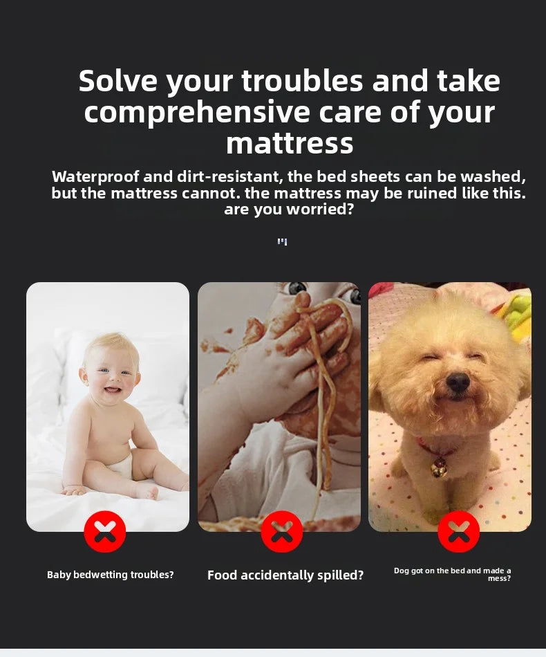 Brushed Cotton Waterproof Pillowcase – Soft Breathable Padded Pillow Cover, Single or 2-Piece Set