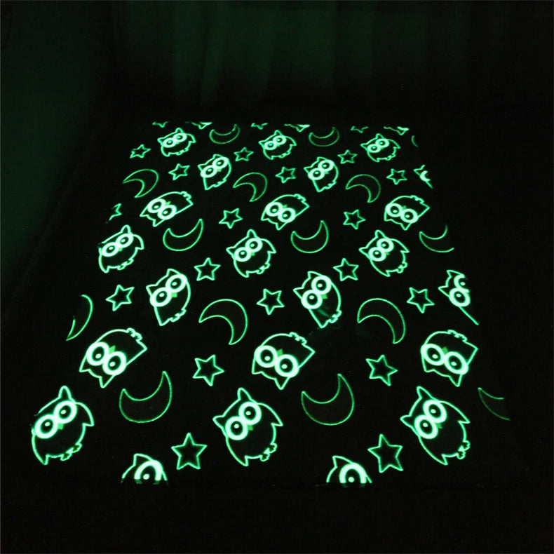 Rainbow Unicorn Glow in the Dark Area Rug – Large Kids Room Carpet with Stars