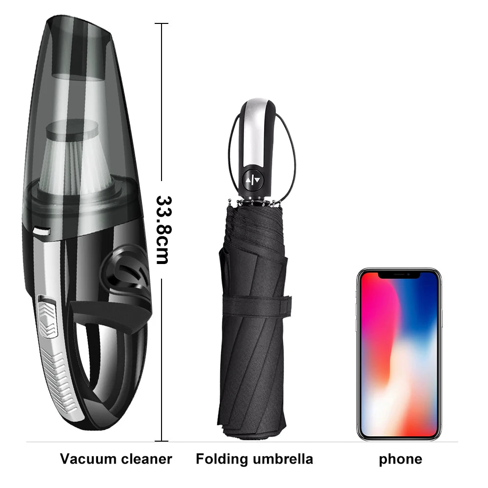 Wireless Cyclone Handheld Car Vacuum Cleaner — Rechargeable, Quick Charge for Car, Home & Pet Hair