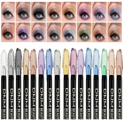 16-Color Pearlescent Glitter Eyeliner Set — Waterproof Long-Lasting