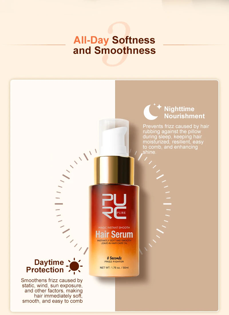 PURC Magic Smoothing Hair Oil Repair Damaged Frizz Hair Serum Instantly Soft Nourish Hair Treatments Essence Hair Care Products
