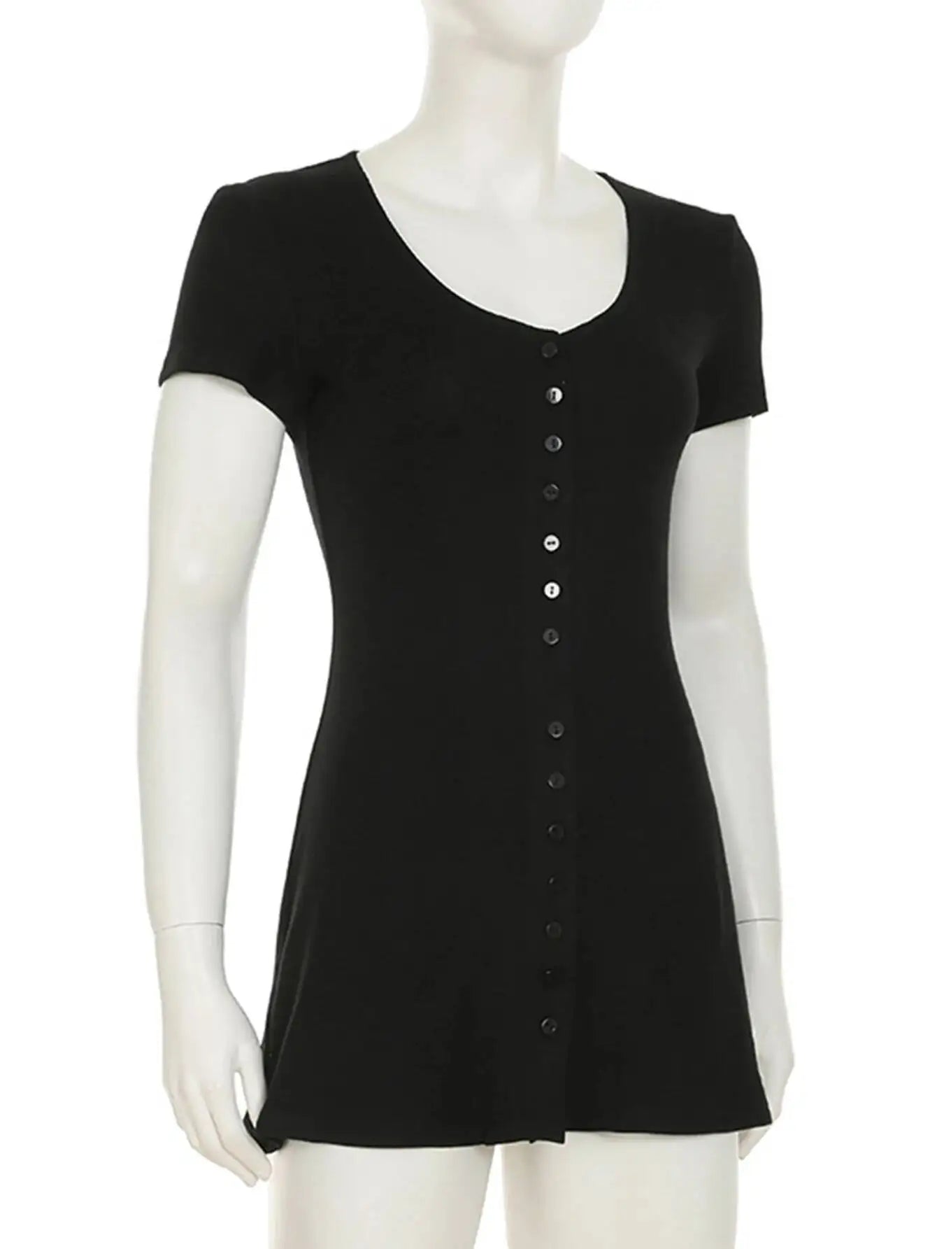 Sexy Black Mini Summer Dress – Elegant Bodycon Birthday Party & Evening Short Dress
