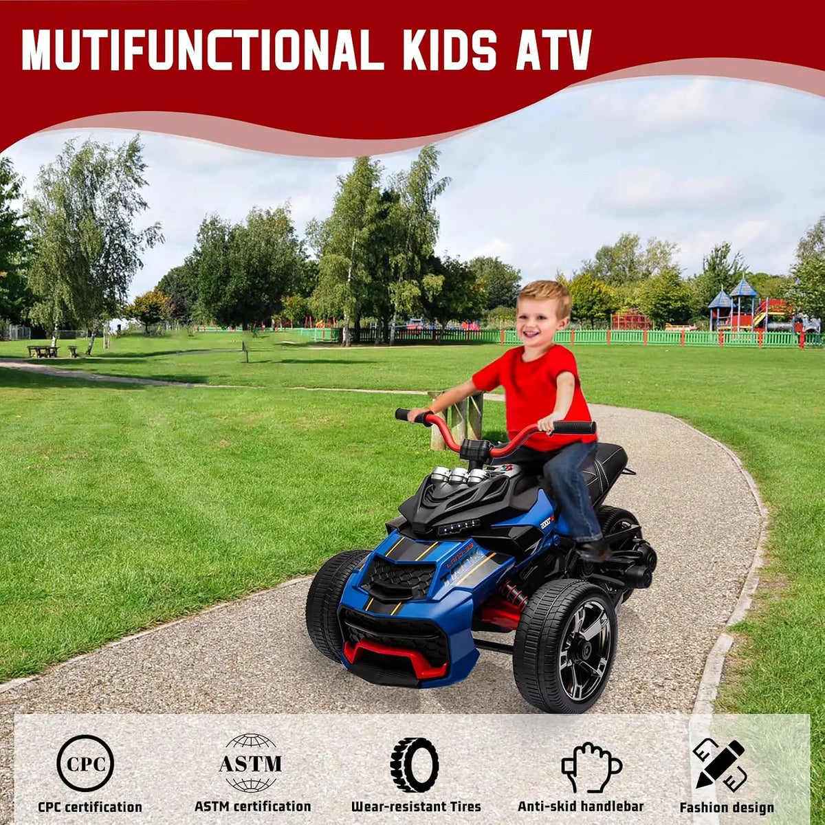 12V Kids Ride-On ATV – Three-Wheel Electric Toy with Remote
