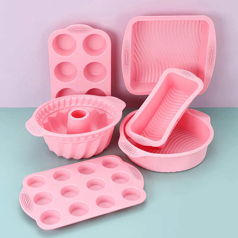 Pink Silicone Bakeware – Cake, Muffin & Loaf Molds