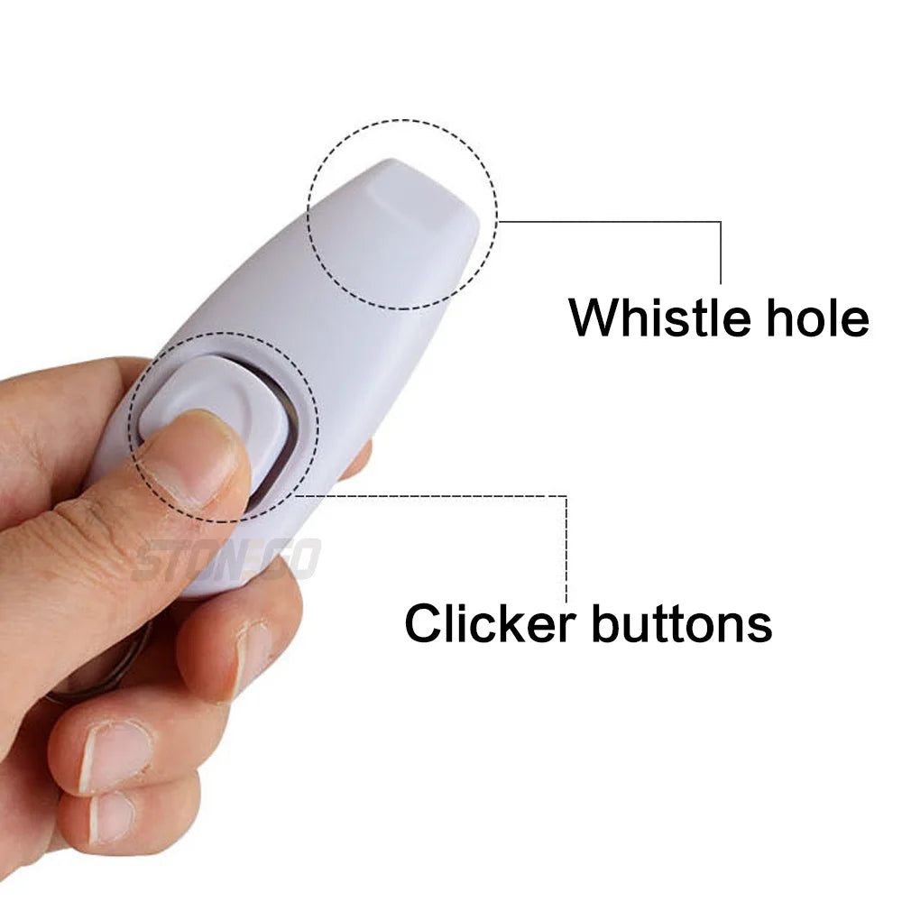 2-in-1 Dog Training Clicker & Whistle with Keyring