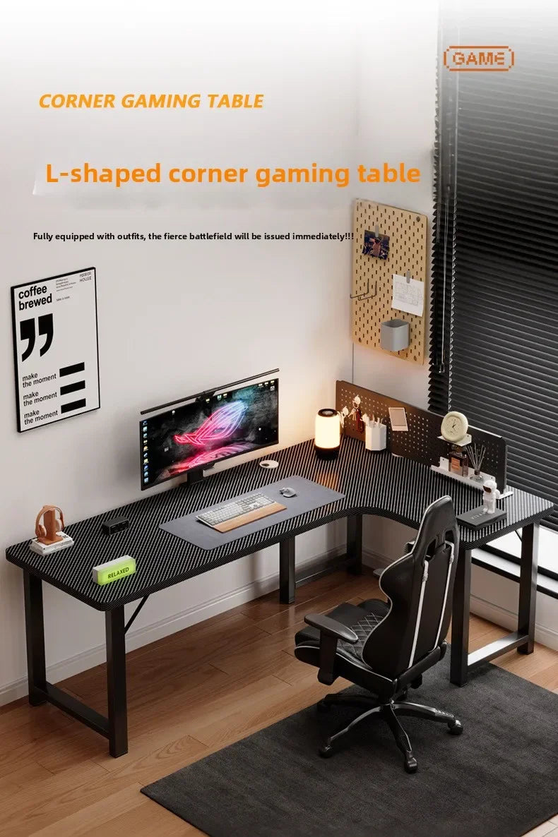 L-Shaped Corner Computer Desk — Home Study Table, Office Writing Desk & E-Sports Gaming Setup