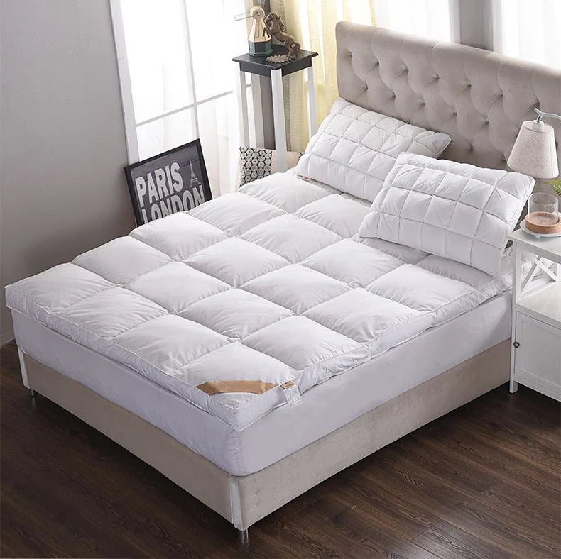 VESCOVO Goose Down Mattress Topper Soft Back Protection Tatami Matress 160*200 150*190 Queen King Size Bed
