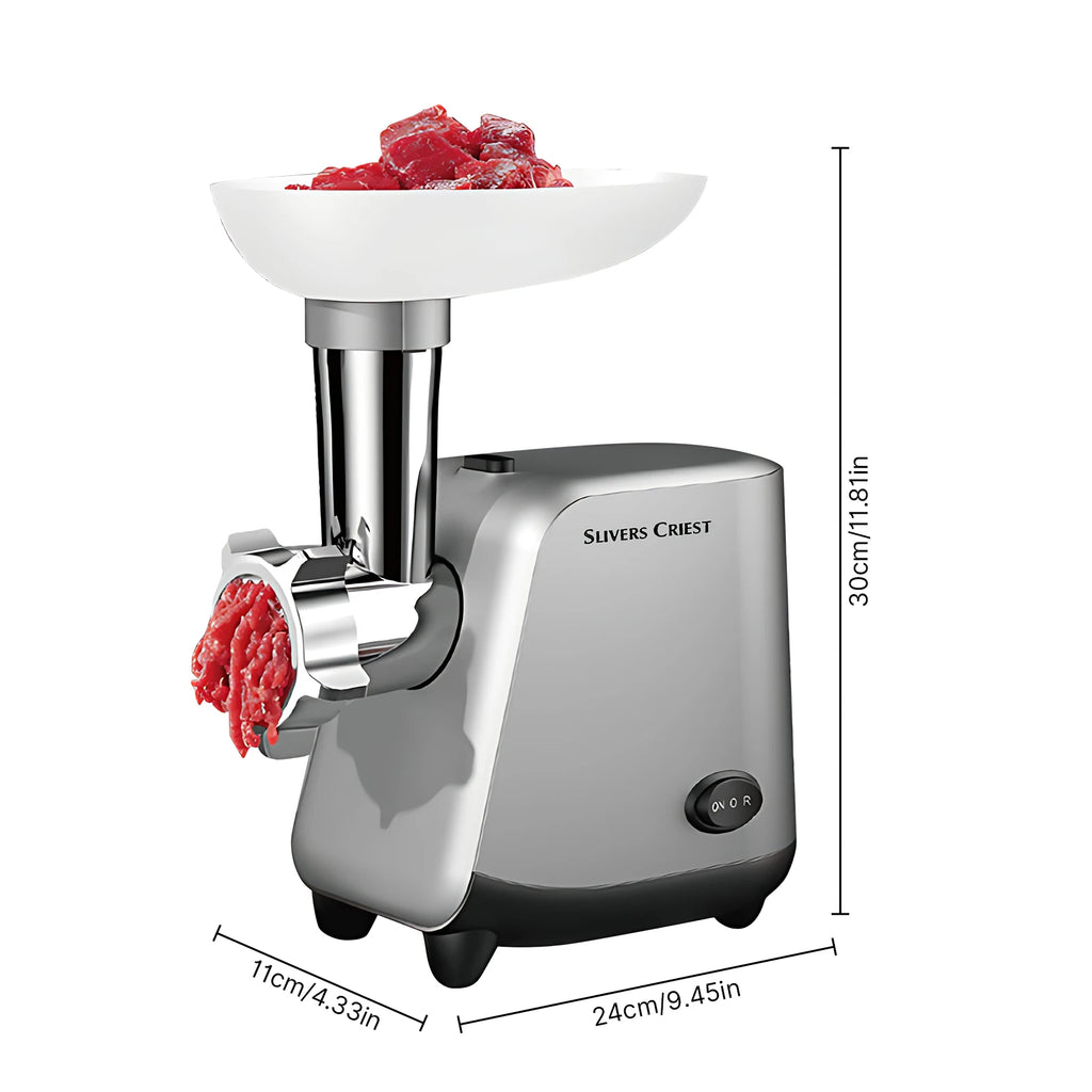800W Electric Meat Grinder — One-Button Operation, Food-Grade Aluminum with Sausage Attachment