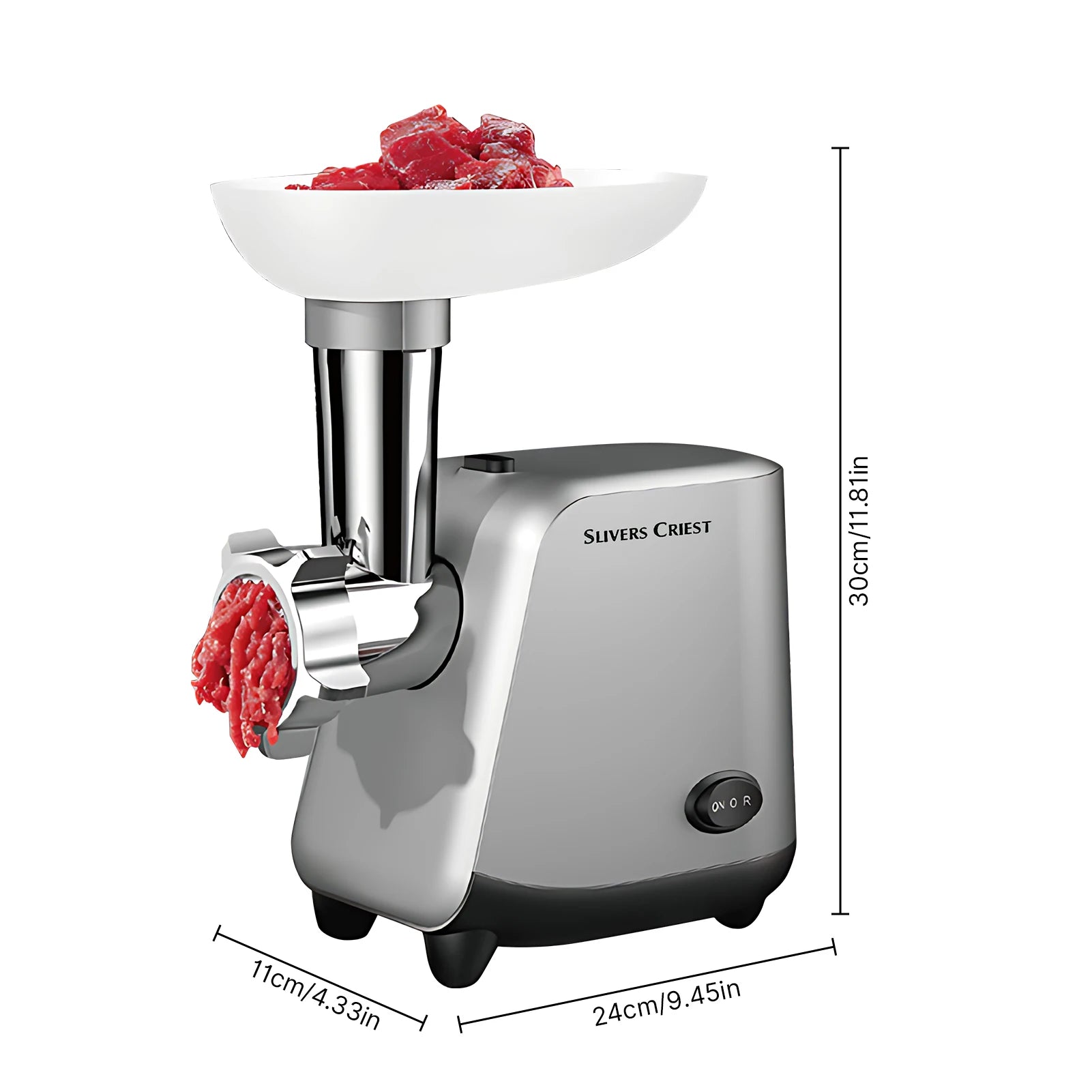 800W Electric Meat Grinder — One-Button Operation, Food-Grade Aluminum with Sausage Attachment