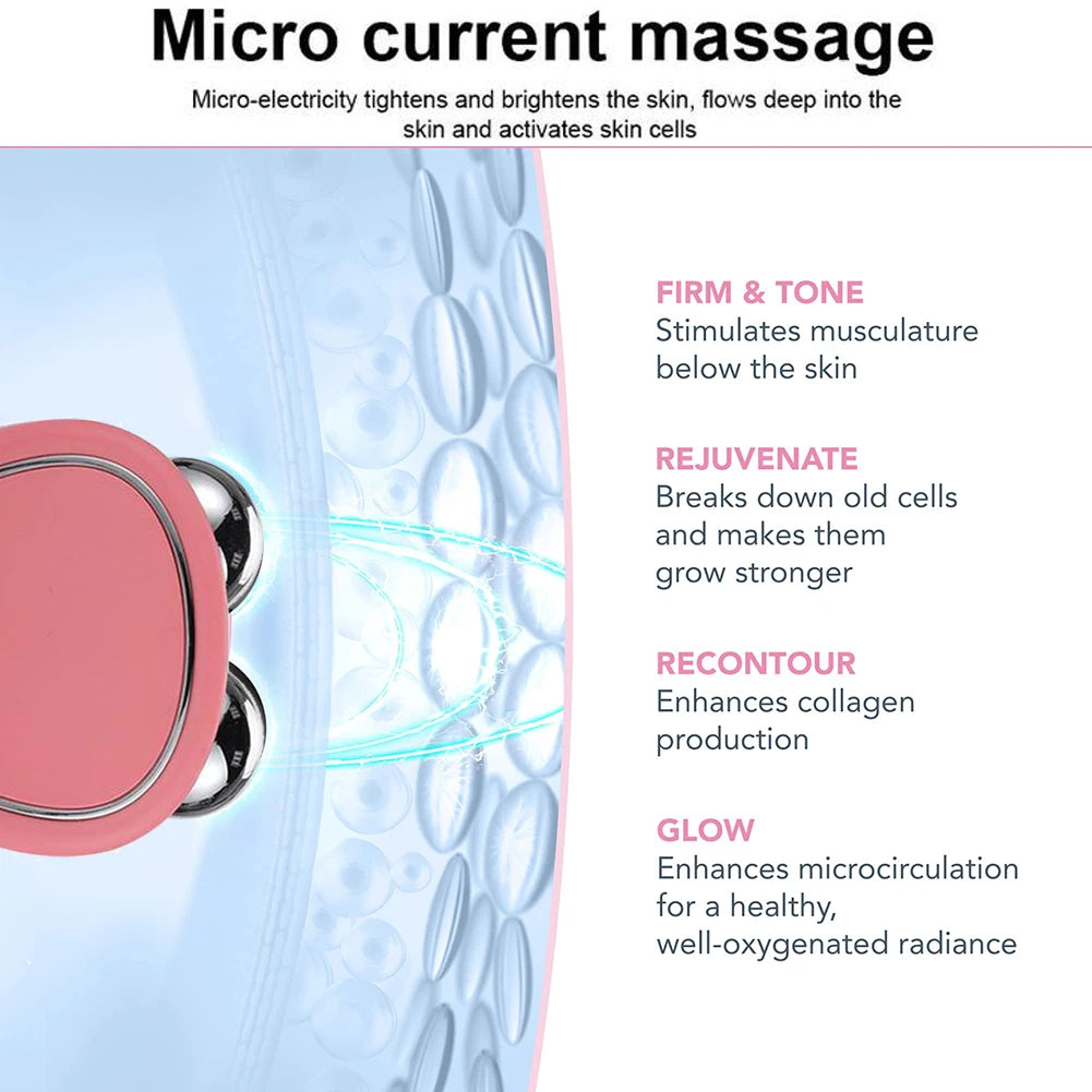 Mini EMS Microcurrent Face Lift Massager – Face Sculpting, Skin Tightening & Facial Serum Kit