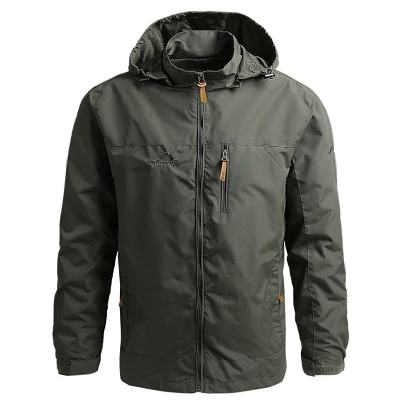 Men's Hooded Hiking Windbreaker – Multi-Pocket Jacket