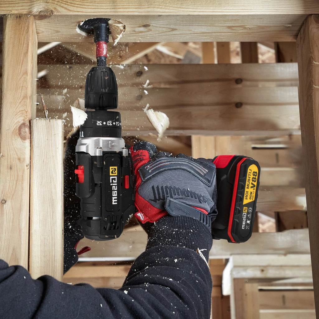 21V Cordless Impact Drill — 25+3 Torque Settings, LED Light & Drill Bits Set Included