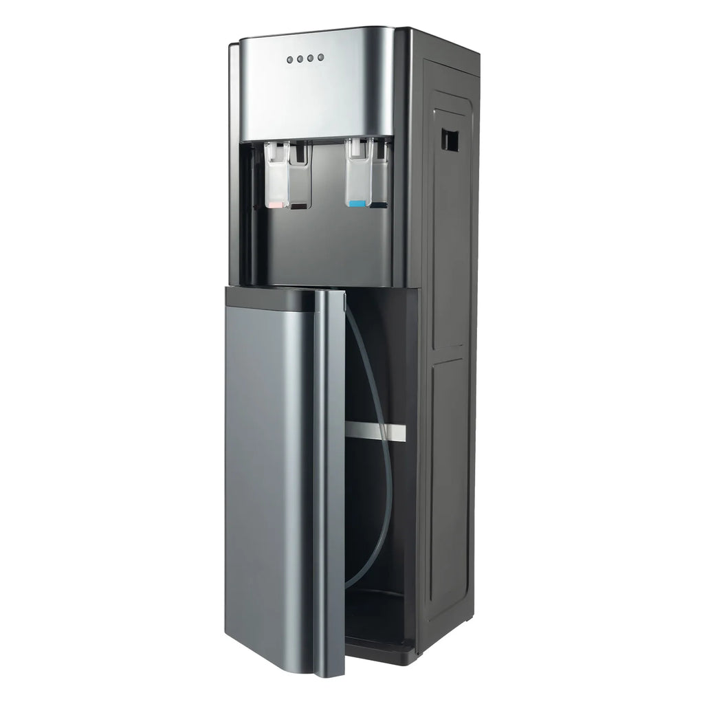 110V Bottom-Loading Water Dispenser — 304 Stainless Steel, Hot & Cold, Floor Standing | US Plug