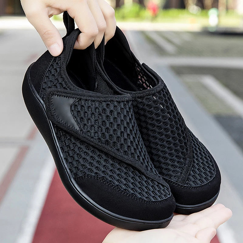Wide Box Open Shoes for Elderly – Adjustable Diabetic Orthopedic Sandals