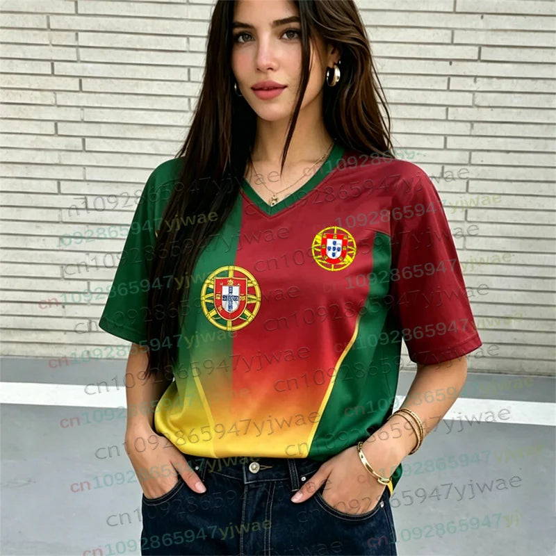 Portugal No.7 Soccer Jersey T-Shirt — Y2K Hip Hop Casual Tee for Men & Women