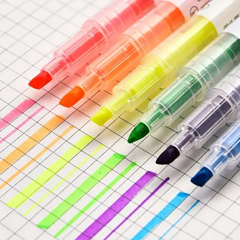 6-Color Dual-Ended Study Highlighters