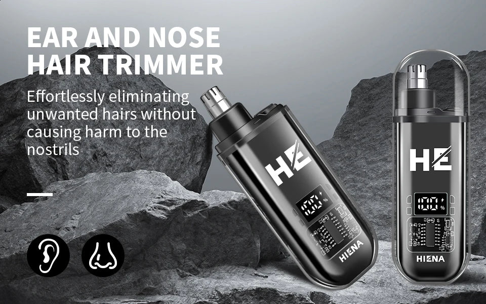 Mini Electric Nose Hair Trimmer – Rechargeable, Painless, USB-C, LED Display, Portable Pocket Size
