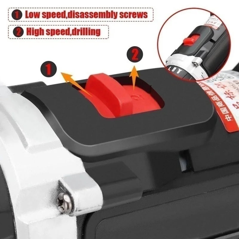 21V Cordless Impact Drill — 25+3 Torque Settings, LED Light & Drill Bits Set Included