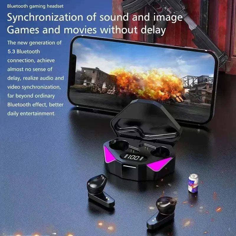 TWS Wireless Bluetooth Earbuds X15 – Noise Cancelling Gaming Headset with LED Display & Mic
