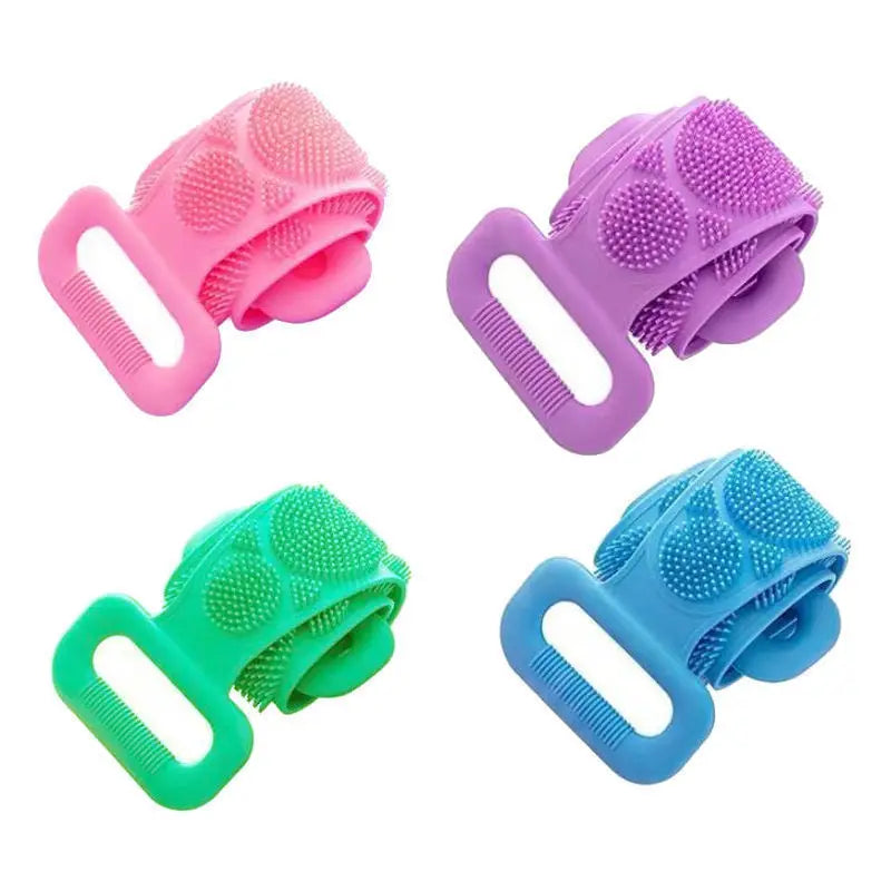 Silicone Exfoliating Back Scrub Belt – Double-Sided Shower Body Cleaner Strap