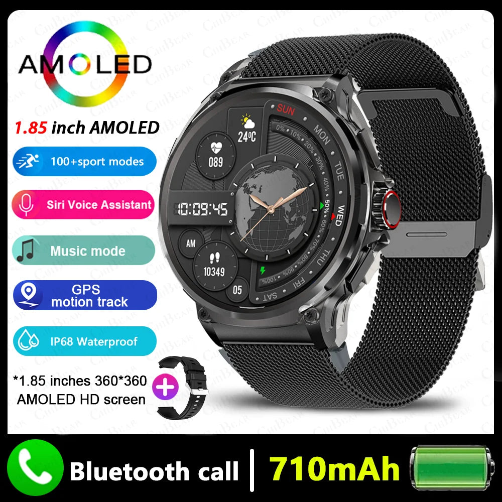 Men's GPS Smart Watch | 1.85" HD AMOLED 710mAh Bluetooth Call Sport Smartwatch for Android & iOS
