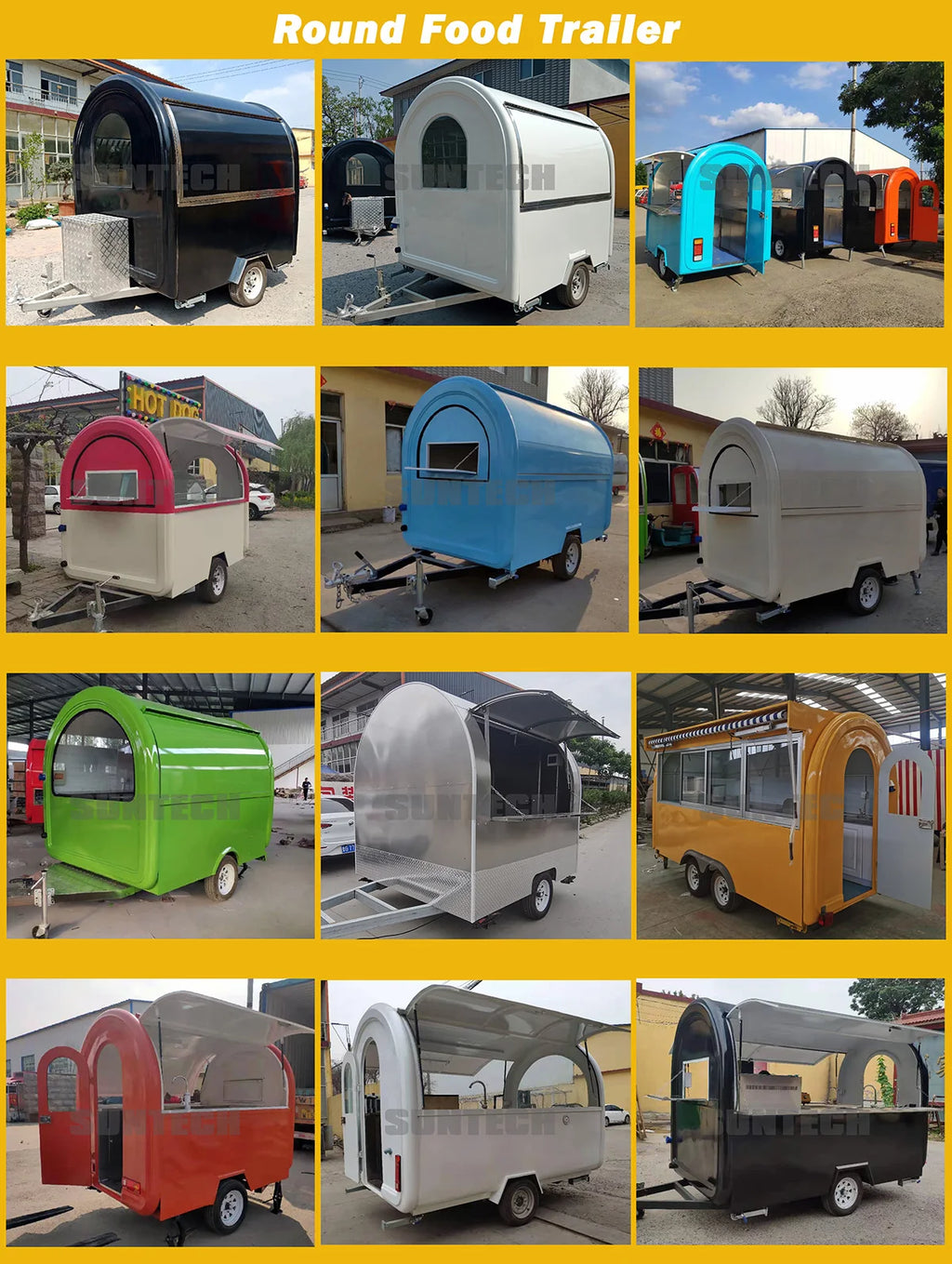 Full-Size Coffee & Ice Cream Vending Cart — Electric Food Trailer for Street Vending