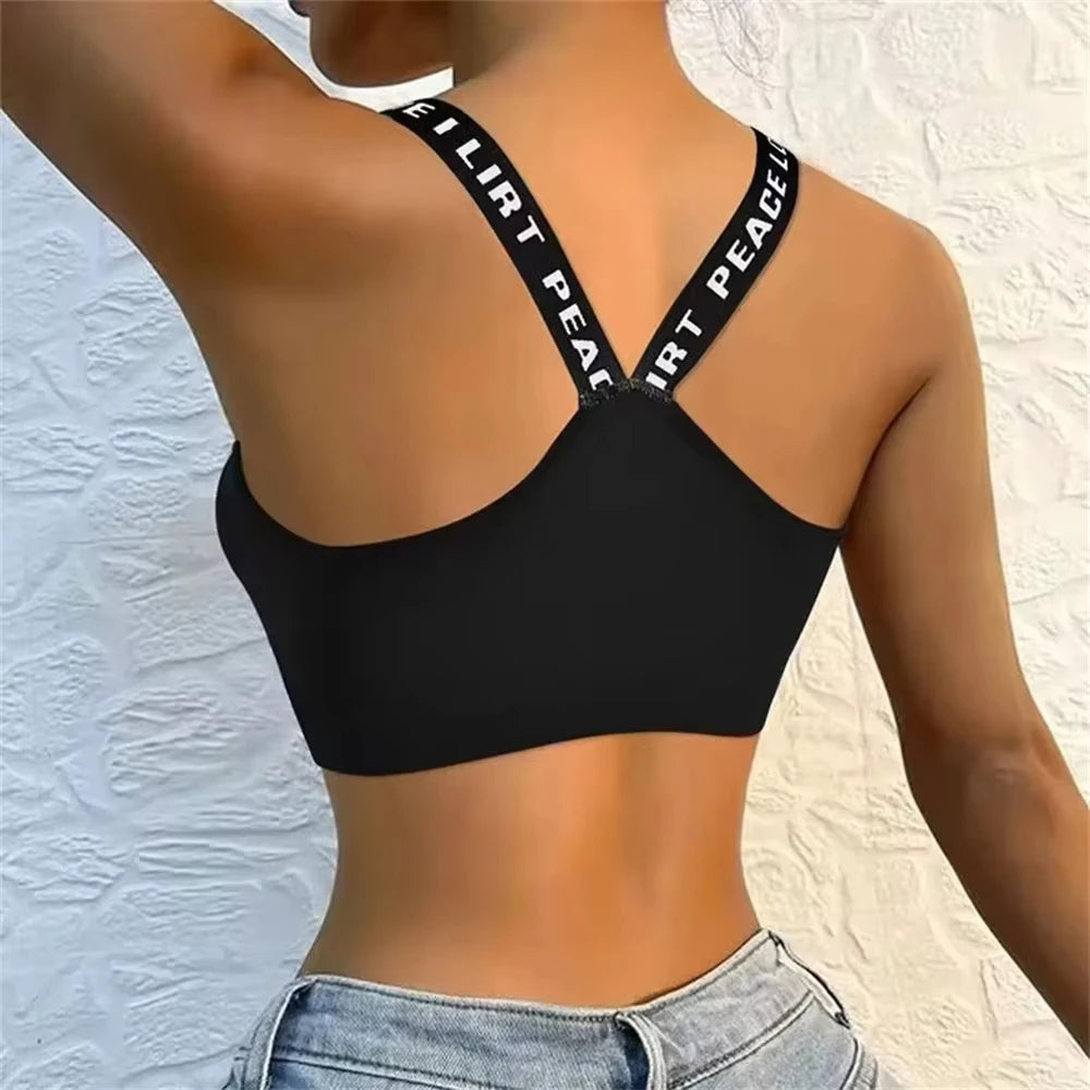 Women’s Seamless Wide-Strap Yoga Crop Top — Breathable Activewear