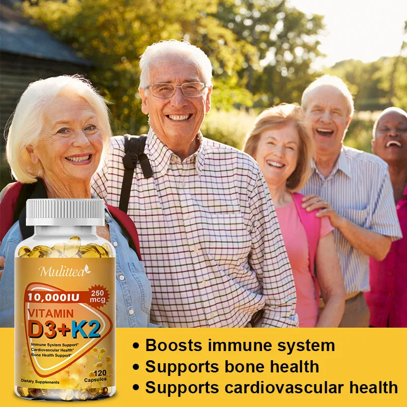Calcium, Magnesium, Zinc & D3K2 Capsules – Bone, Muscle, Joint & Immune Support, 60 or 120 Capsules