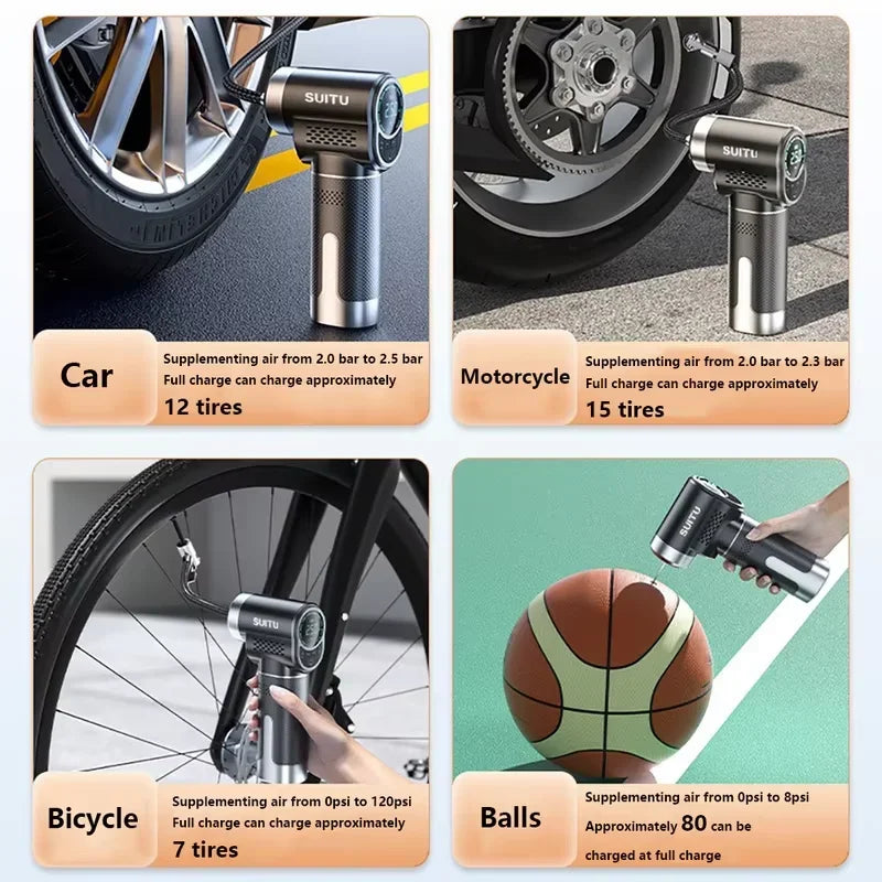 Cordless Tire Inflator for Car, Bike and Motorcycle