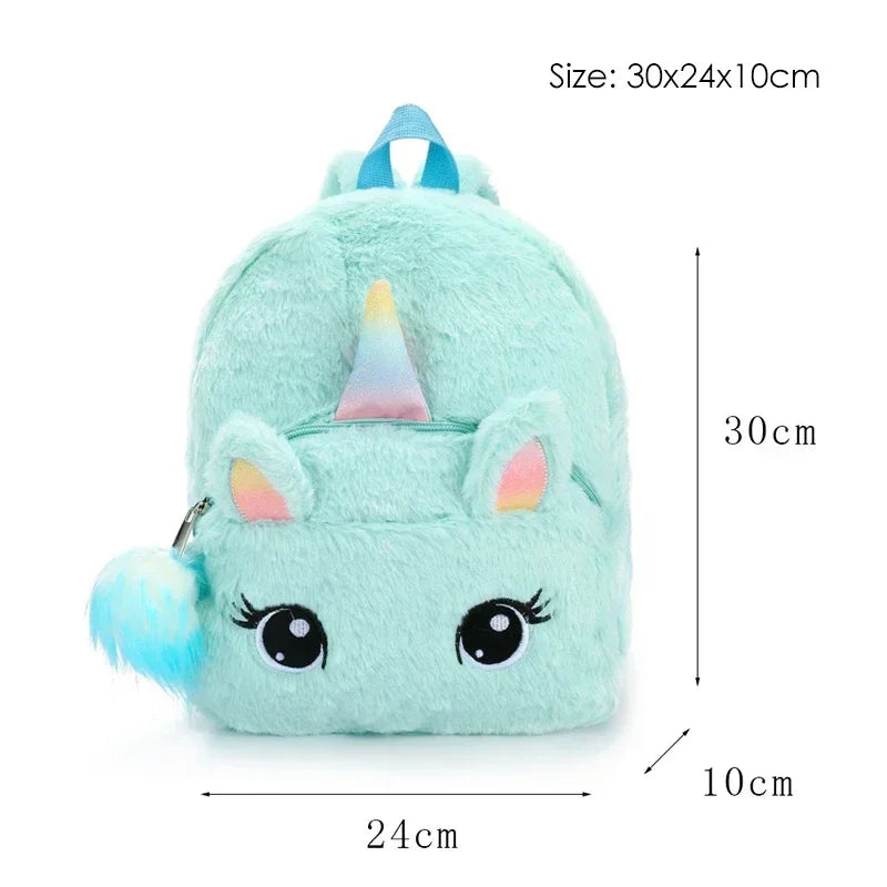 Unicorn Backpack – Girls Plush School Bag