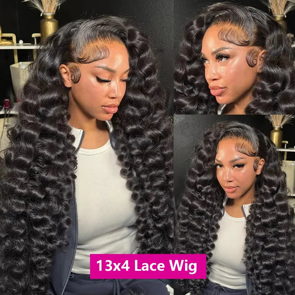 30–40 Inch Loose Deep Wave Lace Front Wig | 13x4 13x6 5x5 HD Lace 250 Density Brazilian Human Hair