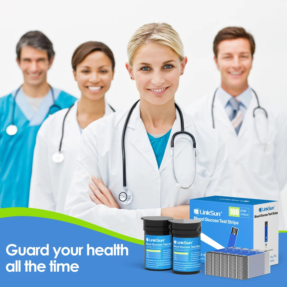 Linksun Blood Glucose Test Strips & Lancets – Compatible with G-425-2, G-427B & G-425-3 Glucometers (50/100/200/300/500 pcs)