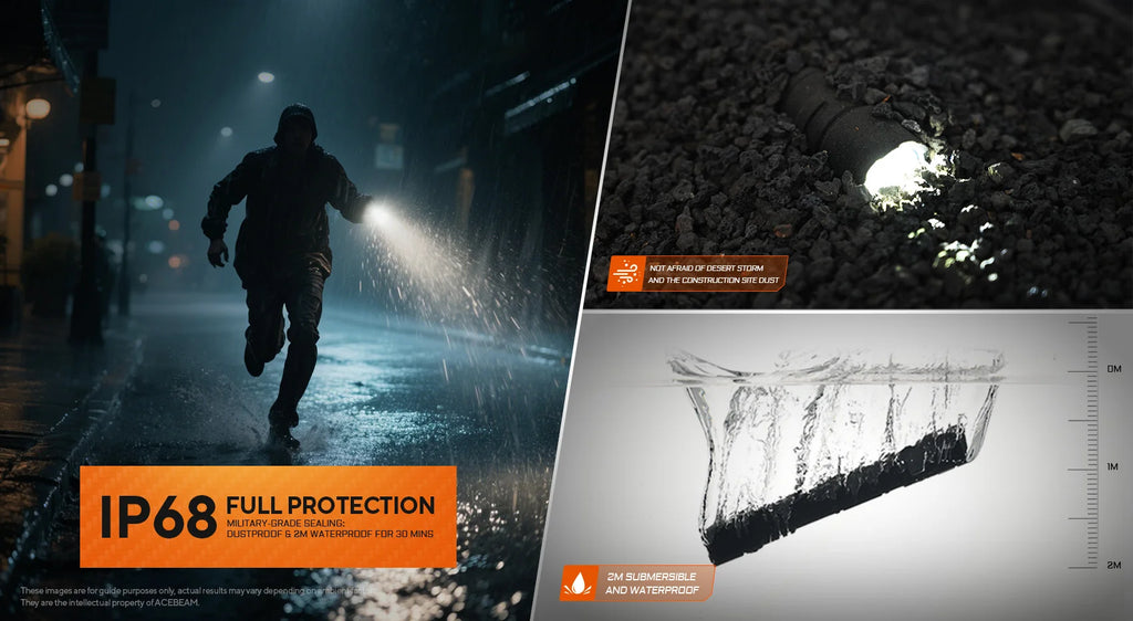 ACEBEAM TAC 2AA EDC Flashlight – Rechargeable Wide Voltage LED Torch with Self-Defense Strobe