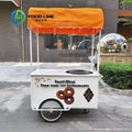 Customized Hand Push Ice Cream Vending Cart — 3-Wheel Commercial Stainless Steel