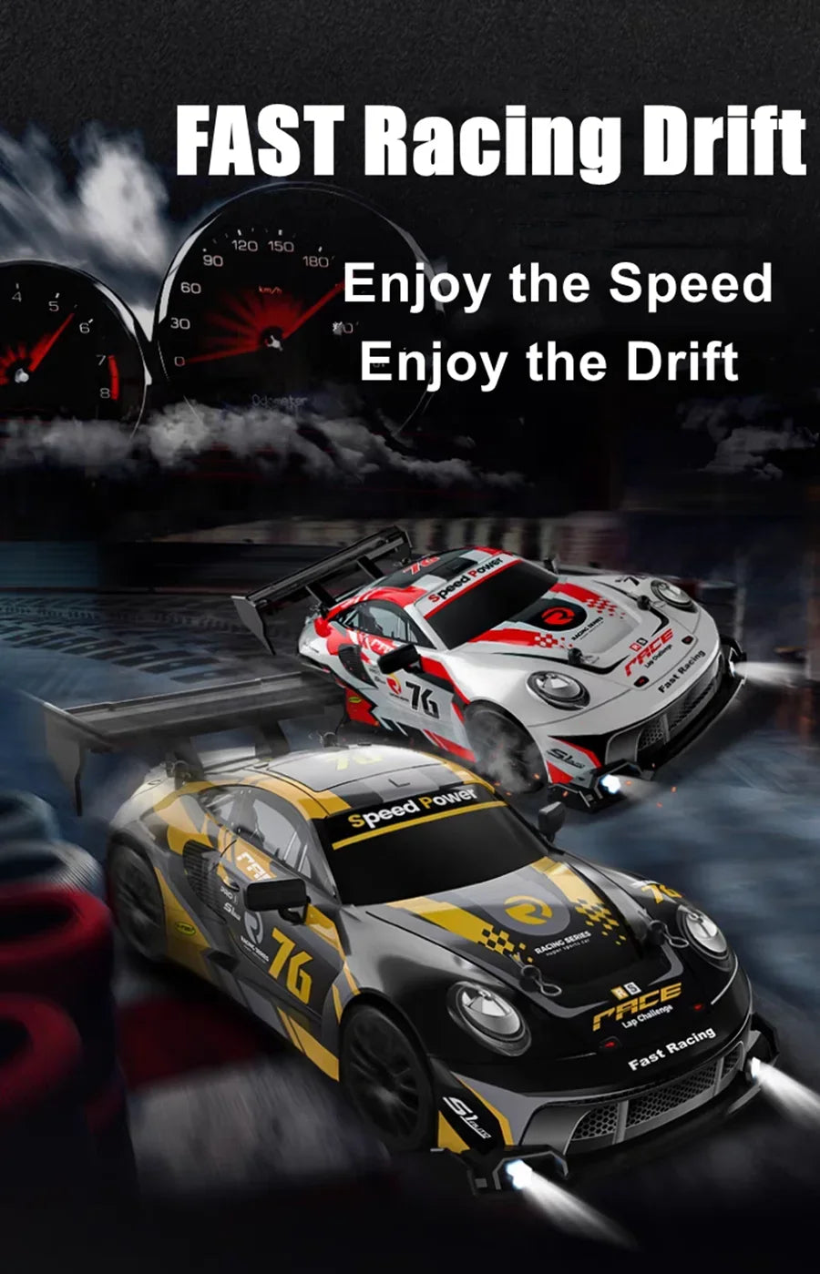 1:24 Scale 4WD RC Drift Car – 20KM/H Off-Road Racing Truck with LED Lights