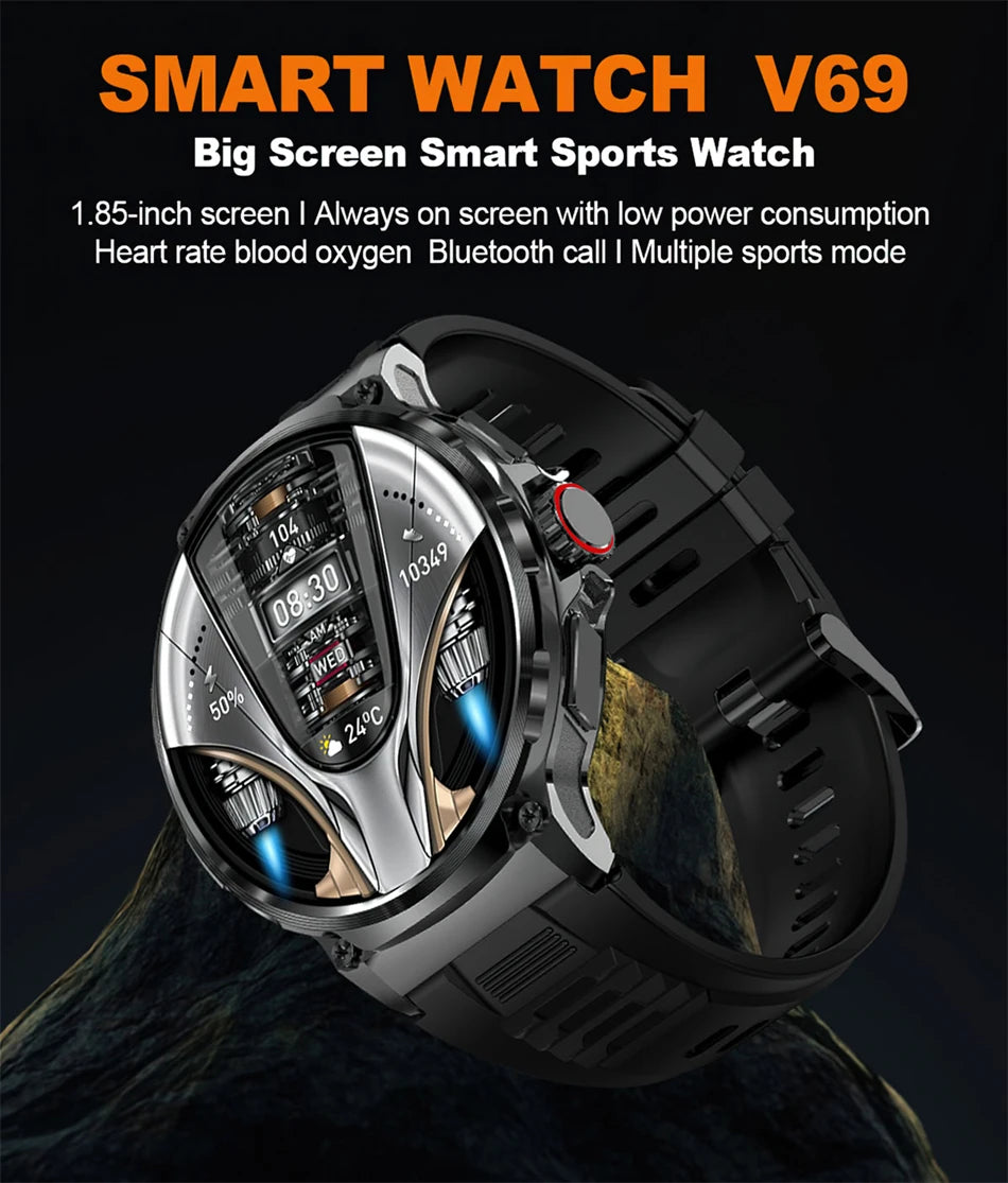 Men's GPS Smart Watch | 1.85" HD AMOLED 710mAh Bluetooth Call Sport Smartwatch for Android & iOS