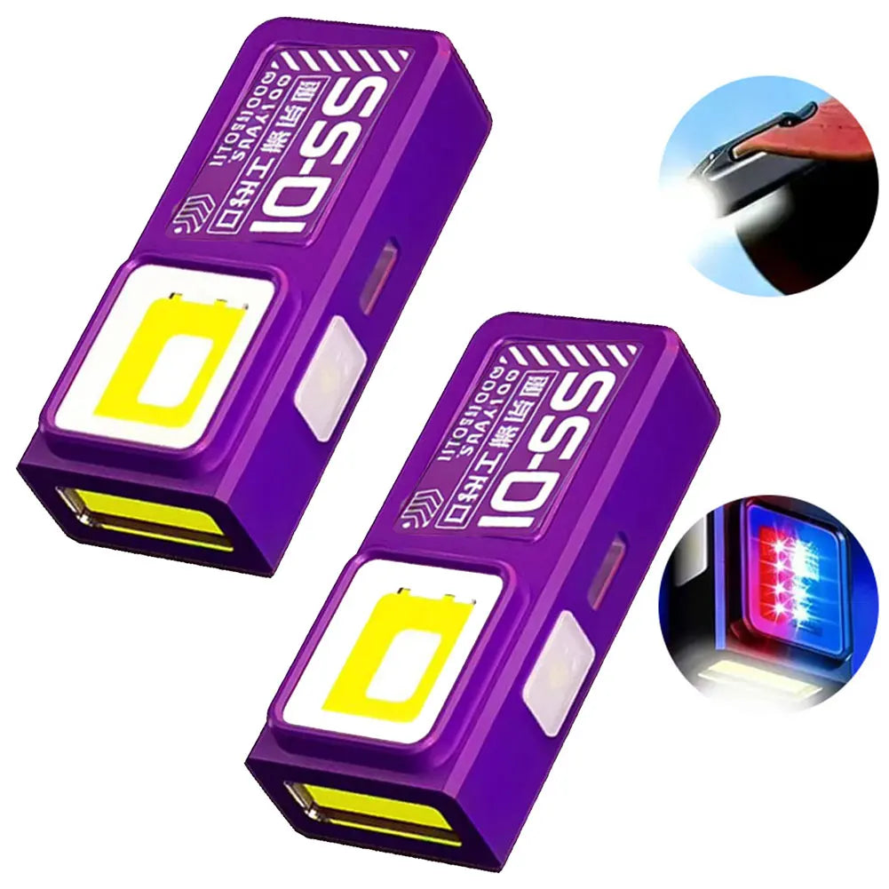 Portable Mini COB LED Flashlight – Rechargeable Waterproof EDC Work Light with Clip & Magnet