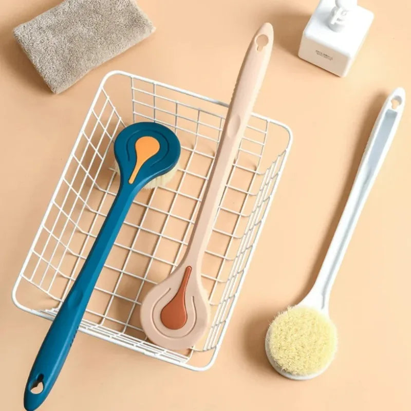 Long Handle Soft Hair Bath Brush – Back Ball Scrubber & Mud Massage Shower Body Brush