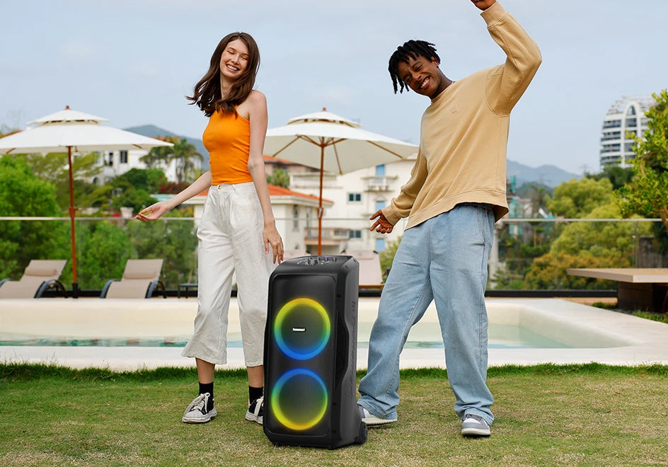 Tronsmart Halo 300 Party Speaker 240W — Bluetooth 5.3, 20H Battery, Mic/Guitar/XLR Input, Light Show