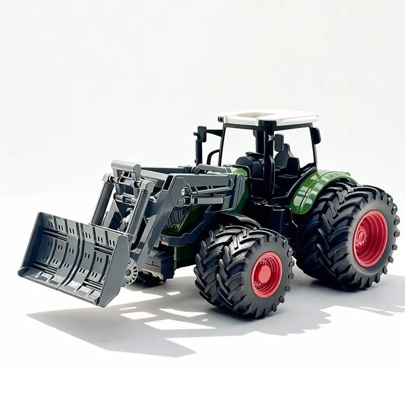 Large Scale Farm Tractor Toy Playset with Trailer & Accessories – DIY Farmer Transport Set