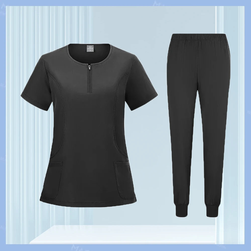 Medical Scrubs Set for Women & Men – Short Sleeve Stretch Scrub Uniform
