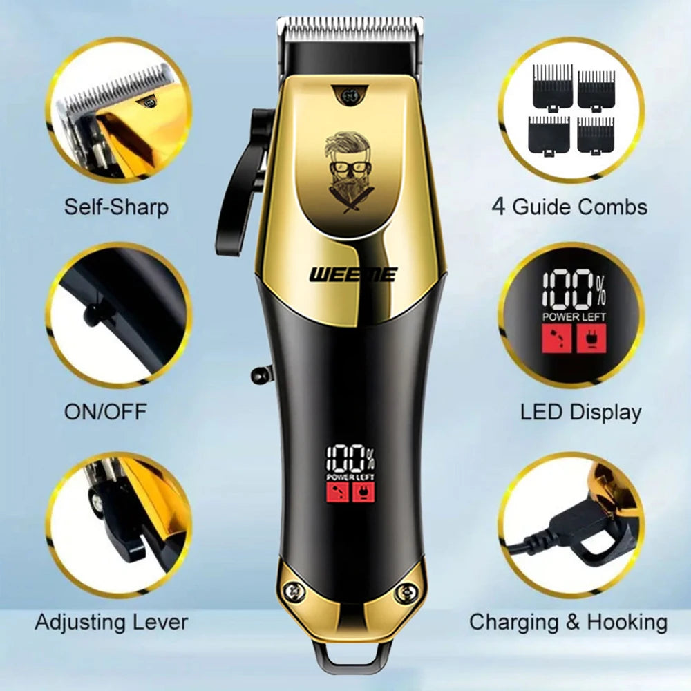 T9 Vintage Men's Electric Hair Clipper & Beard Trimmer – Rechargeable, Wet/Dry, Nose Trimmer Kit