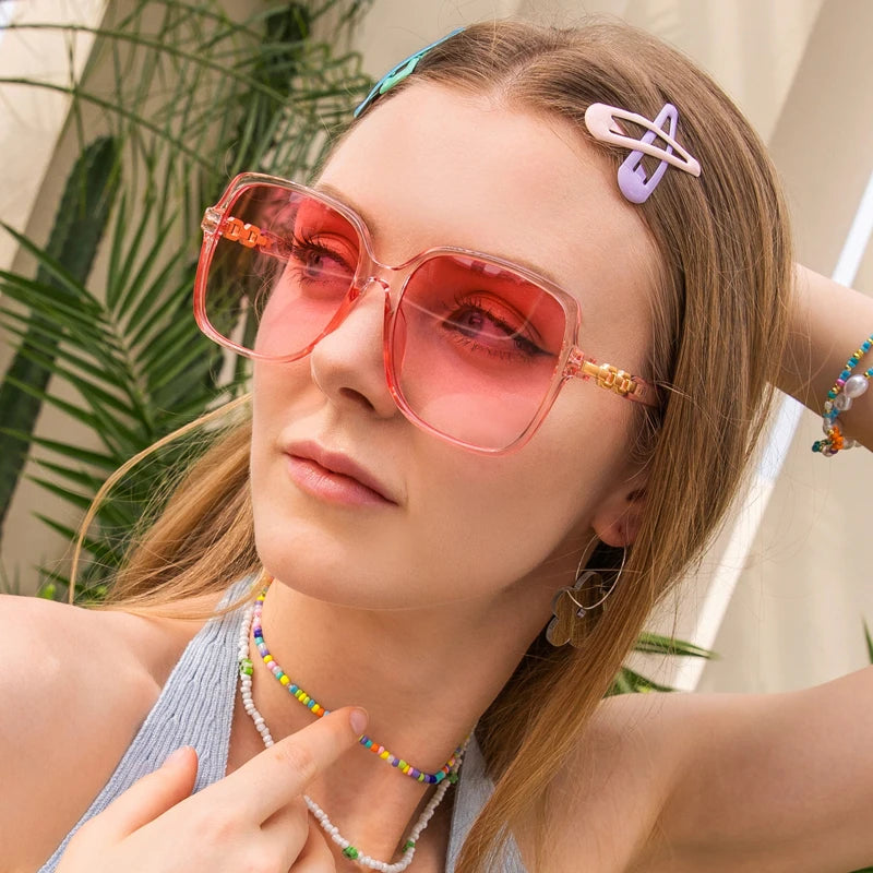 Women's Fashion Square Cycling Sunglasses | Big Frame Colorful Gradient Outdoor Shades