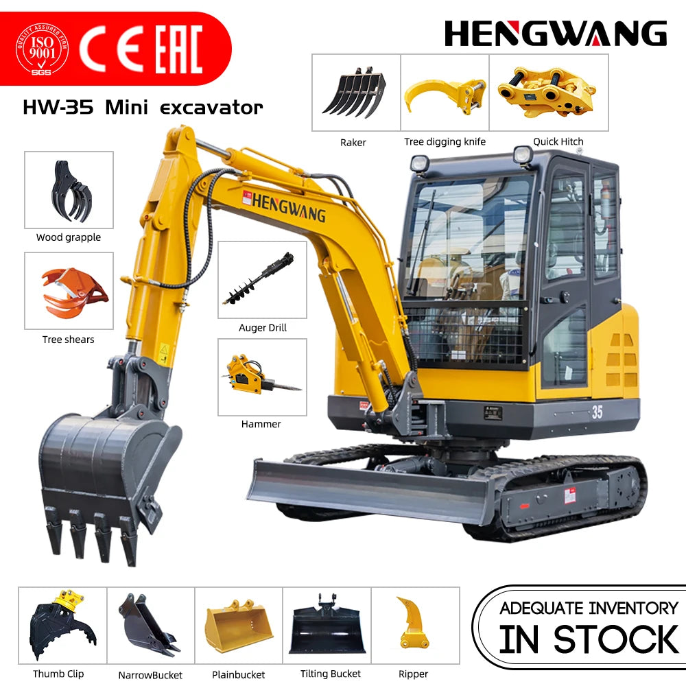 3.5 Ton Mini Excavator – EPA/CE Certified Crawler Digger for Farm & Construction